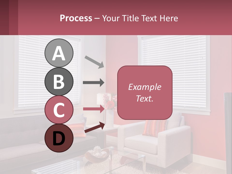 A Living Room Filled With Furniture And Windows PowerPoint Template