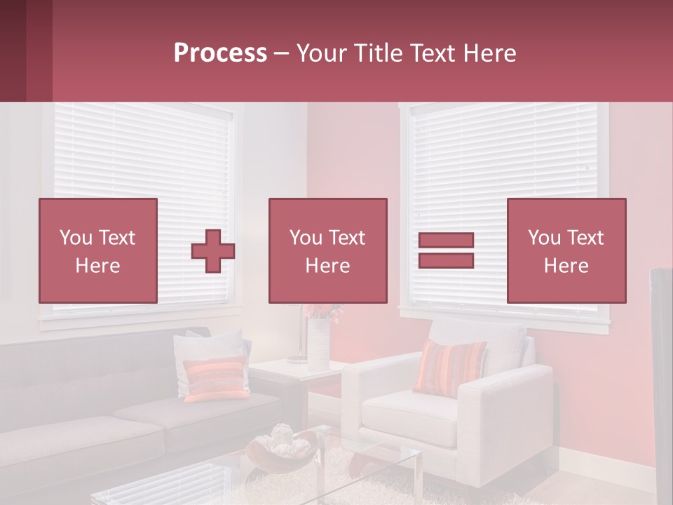 A Living Room Filled With Furniture And Windows PowerPoint Template