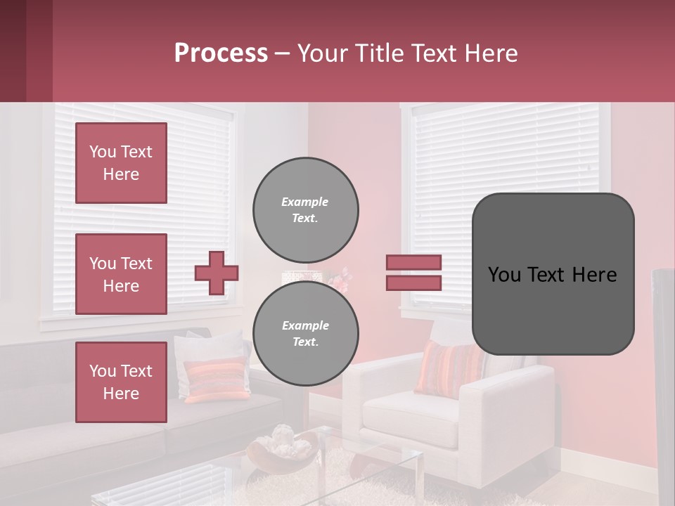 A Living Room Filled With Furniture And Windows PowerPoint Template