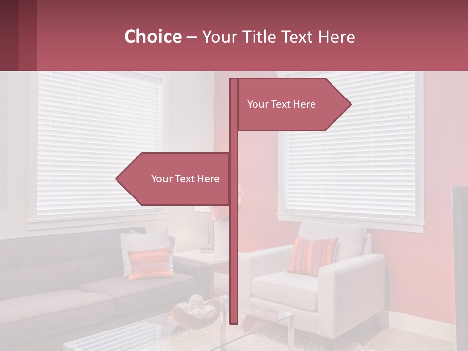 A Living Room Filled With Furniture And Windows PowerPoint Template