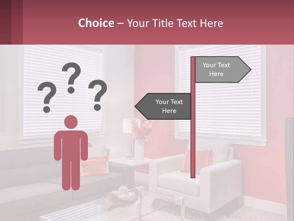 A Living Room Filled With Furniture And Windows PowerPoint Template