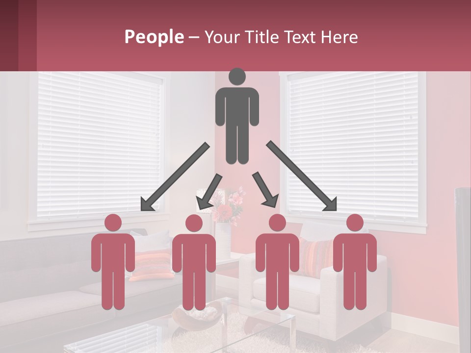 A Living Room Filled With Furniture And Windows PowerPoint Template