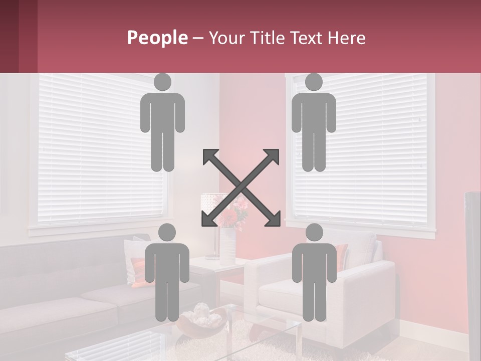 A Living Room Filled With Furniture And Windows PowerPoint Template