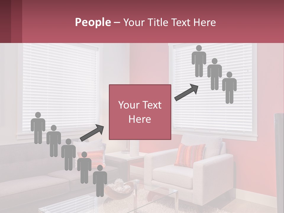 A Living Room Filled With Furniture And Windows PowerPoint Template