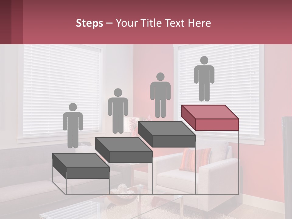 A Living Room Filled With Furniture And Windows PowerPoint Template