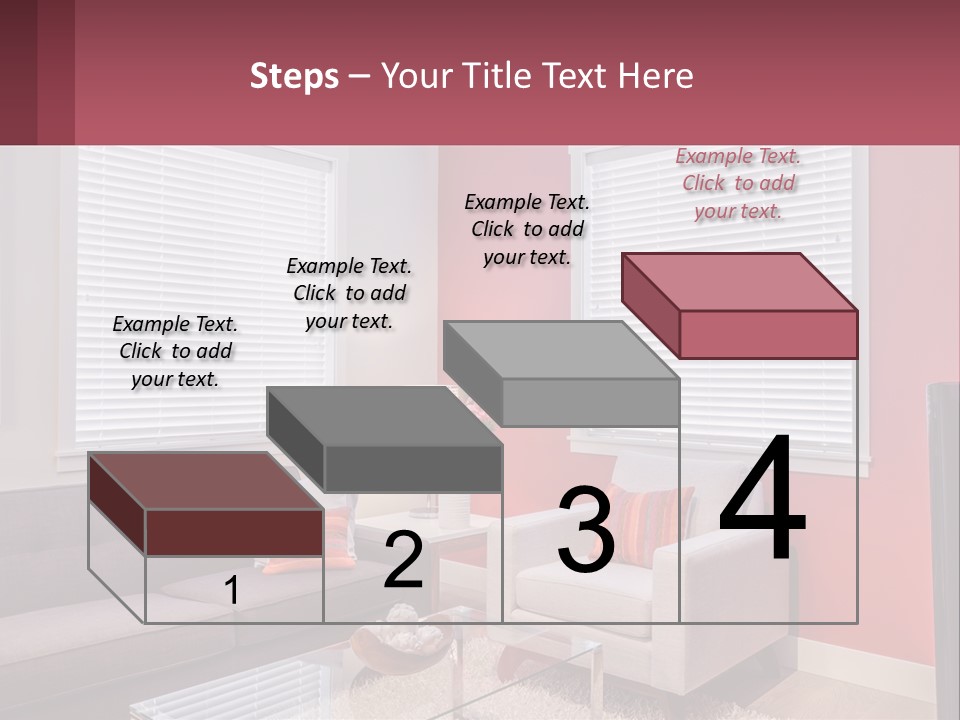 A Living Room Filled With Furniture And Windows PowerPoint Template