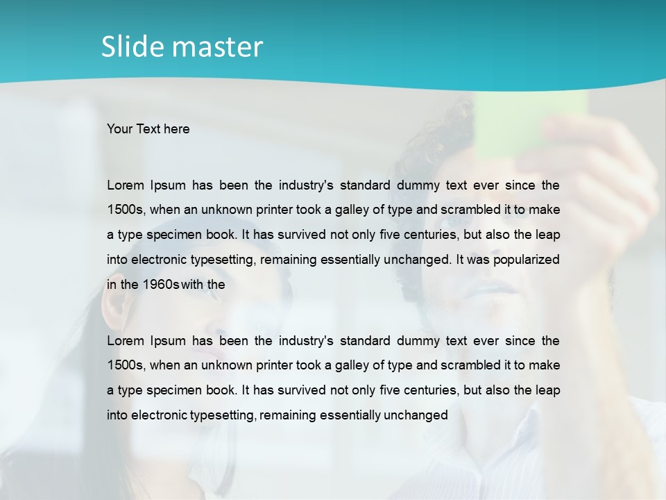 A Man And A Woman Are Looking At A Piece Of Paper PowerPoint Template