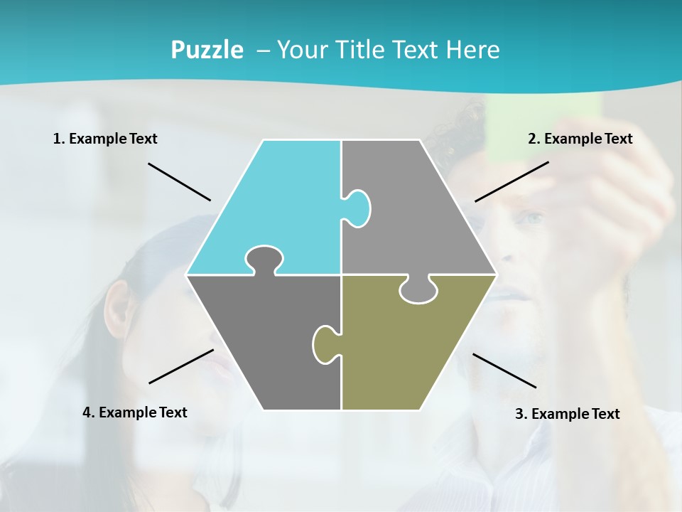 A Man And A Woman Are Looking At A Piece Of Paper PowerPoint Template