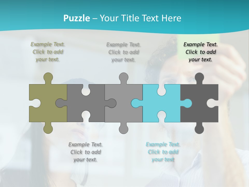 A Man And A Woman Are Looking At A Piece Of Paper PowerPoint Template