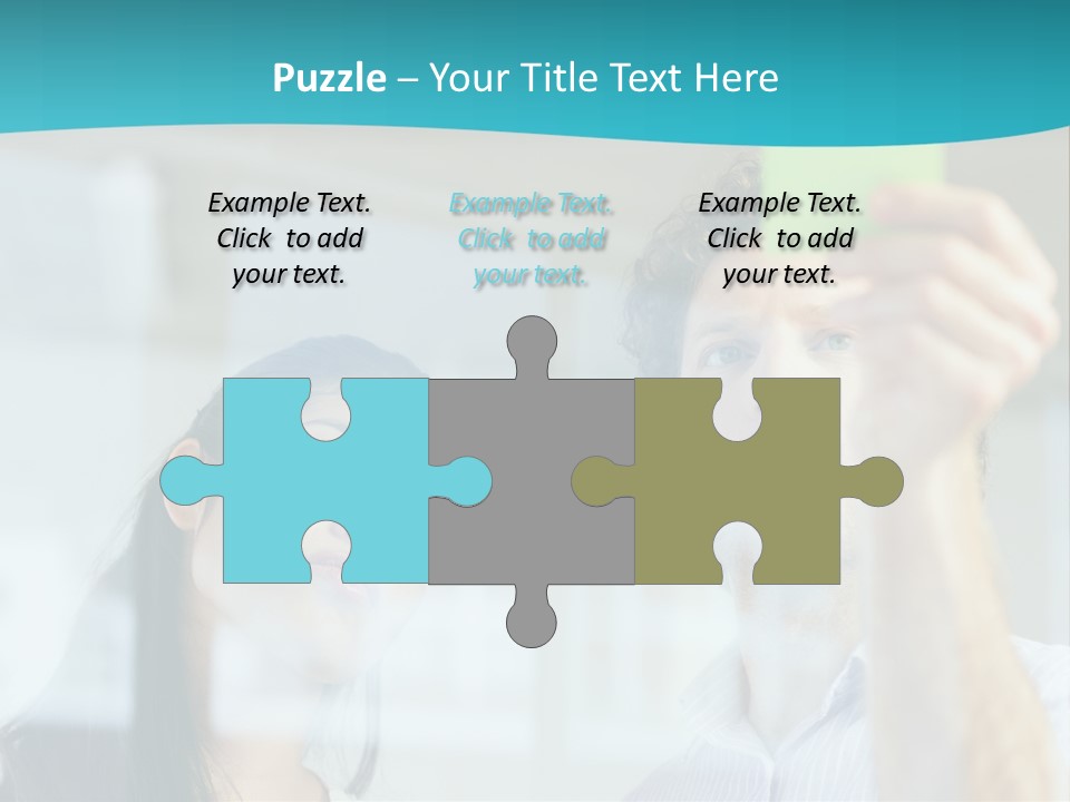 A Man And A Woman Are Looking At A Piece Of Paper PowerPoint Template