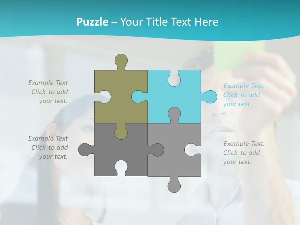 A Man And A Woman Are Looking At A Piece Of Paper PowerPoint Template