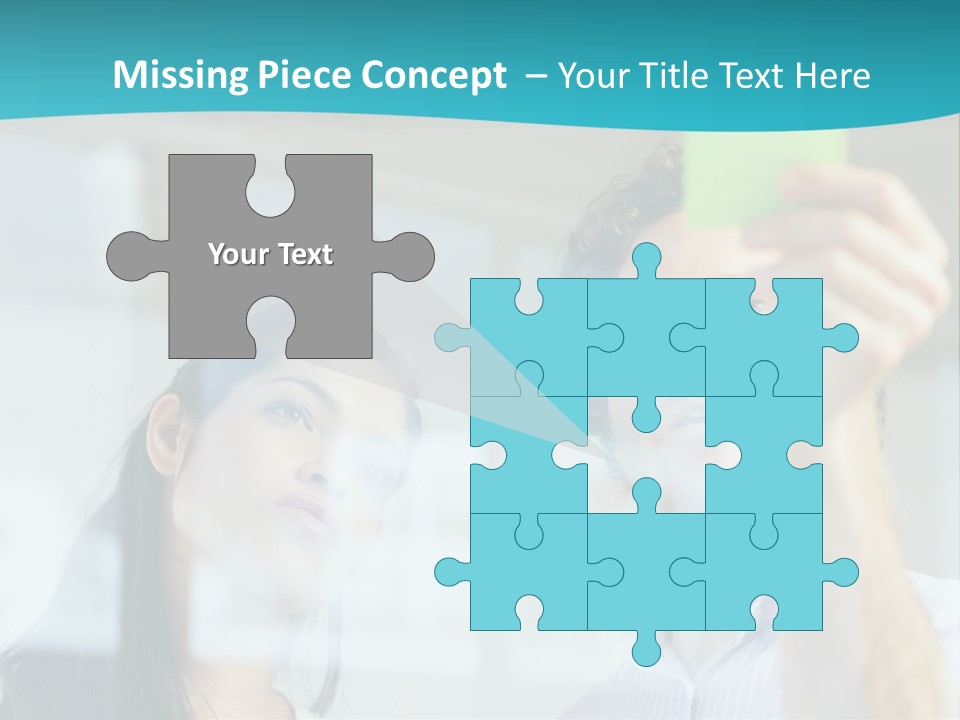 A Man And A Woman Are Looking At A Piece Of Paper PowerPoint Template