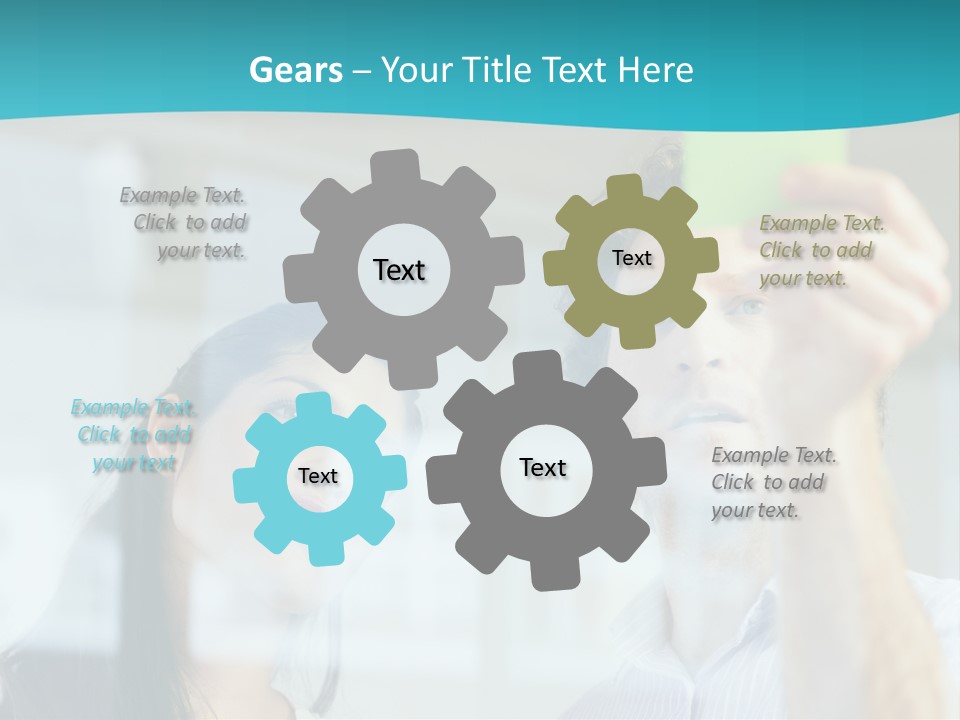 A Man And A Woman Are Looking At A Piece Of Paper PowerPoint Template