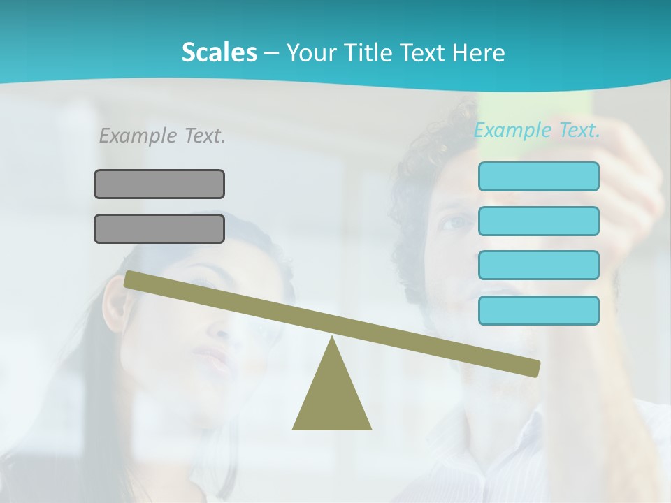 A Man And A Woman Are Looking At A Piece Of Paper PowerPoint Template