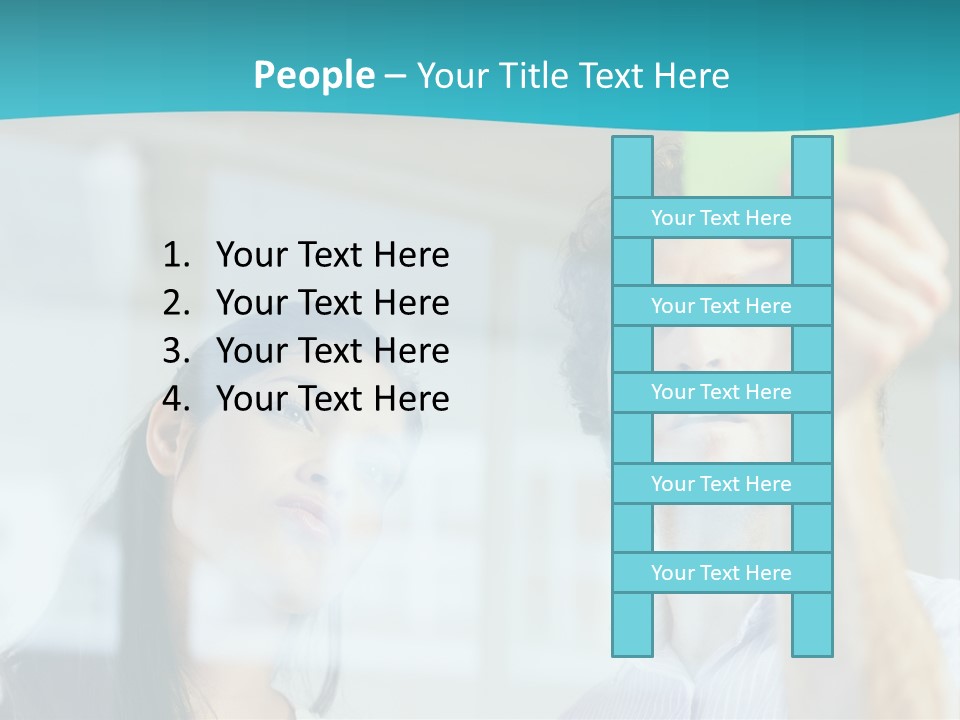 A Man And A Woman Are Looking At A Piece Of Paper PowerPoint Template