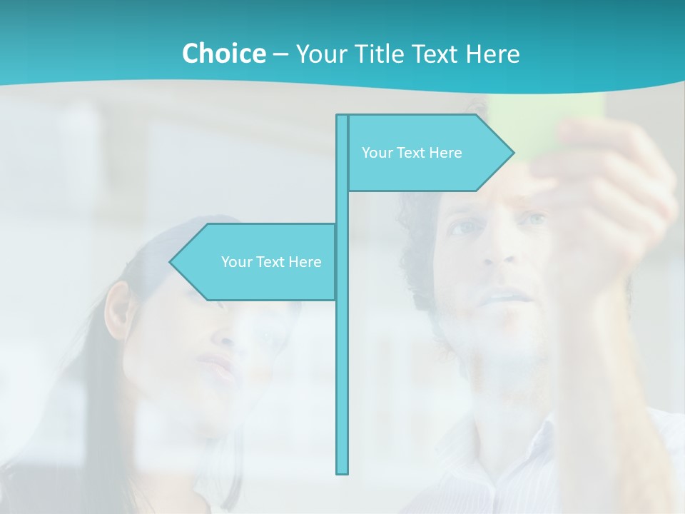 A Man And A Woman Are Looking At A Piece Of Paper PowerPoint Template