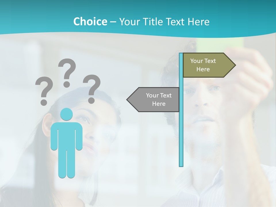 A Man And A Woman Are Looking At A Piece Of Paper PowerPoint Template