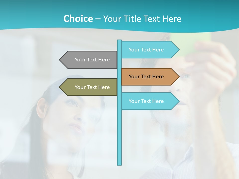 A Man And A Woman Are Looking At A Piece Of Paper PowerPoint Template
