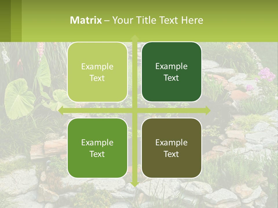 A Small Pond Surrounded By Rocks And Plants PowerPoint Template