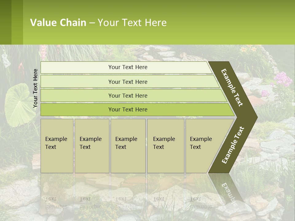 A Small Pond Surrounded By Rocks And Plants PowerPoint Template