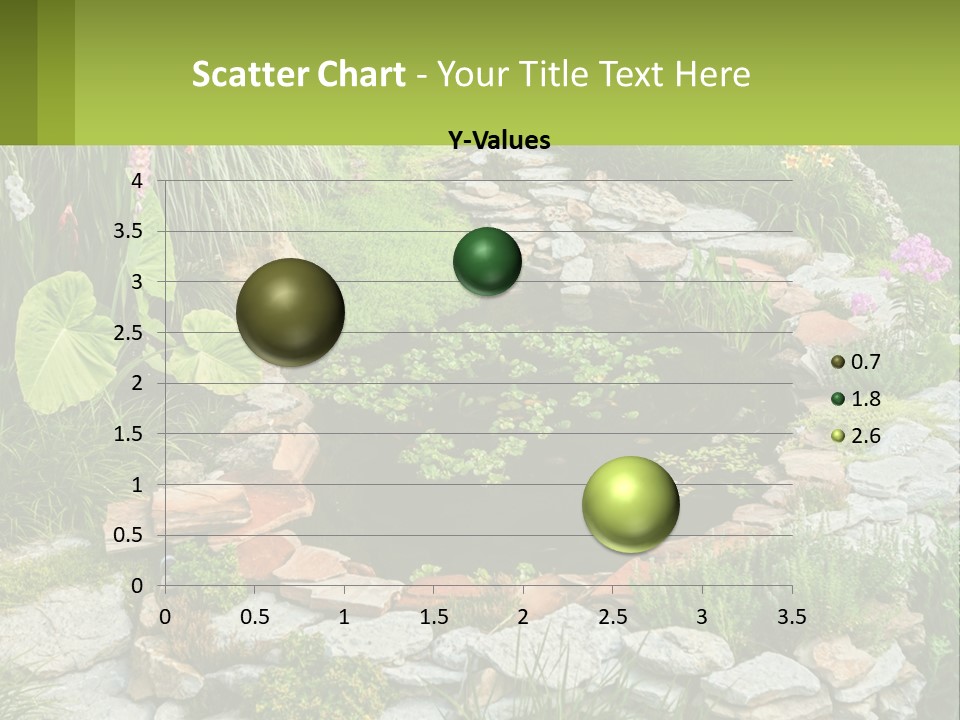 A Small Pond Surrounded By Rocks And Plants PowerPoint Template