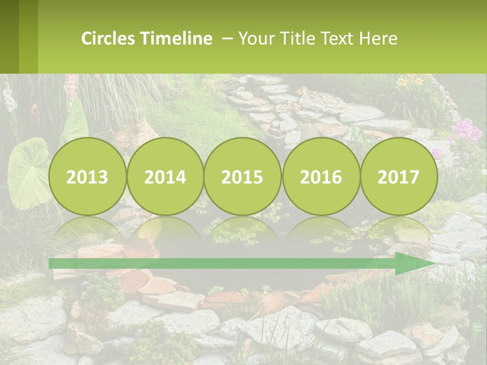 A Small Pond Surrounded By Rocks And Plants PowerPoint Template