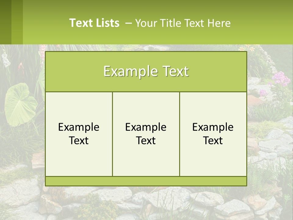 A Small Pond Surrounded By Rocks And Plants PowerPoint Template