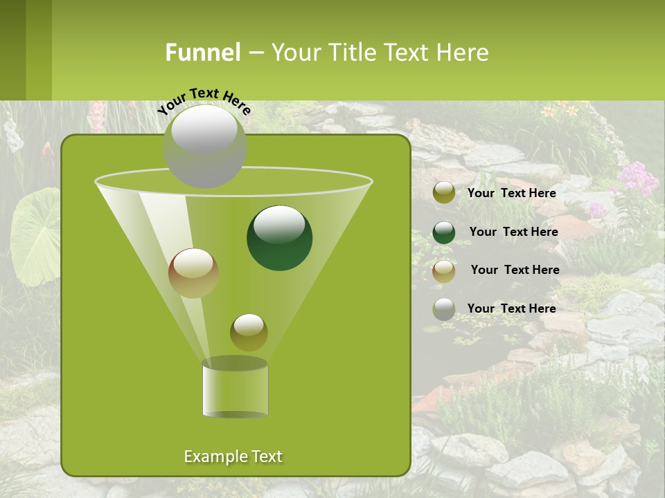 A Small Pond Surrounded By Rocks And Plants PowerPoint Template