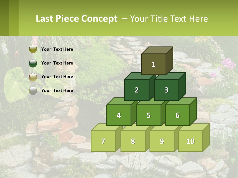 A Small Pond Surrounded By Rocks And Plants PowerPoint Template