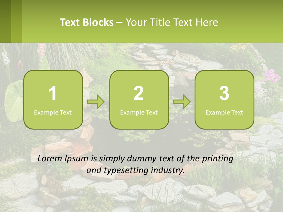 A Small Pond Surrounded By Rocks And Plants PowerPoint Template
