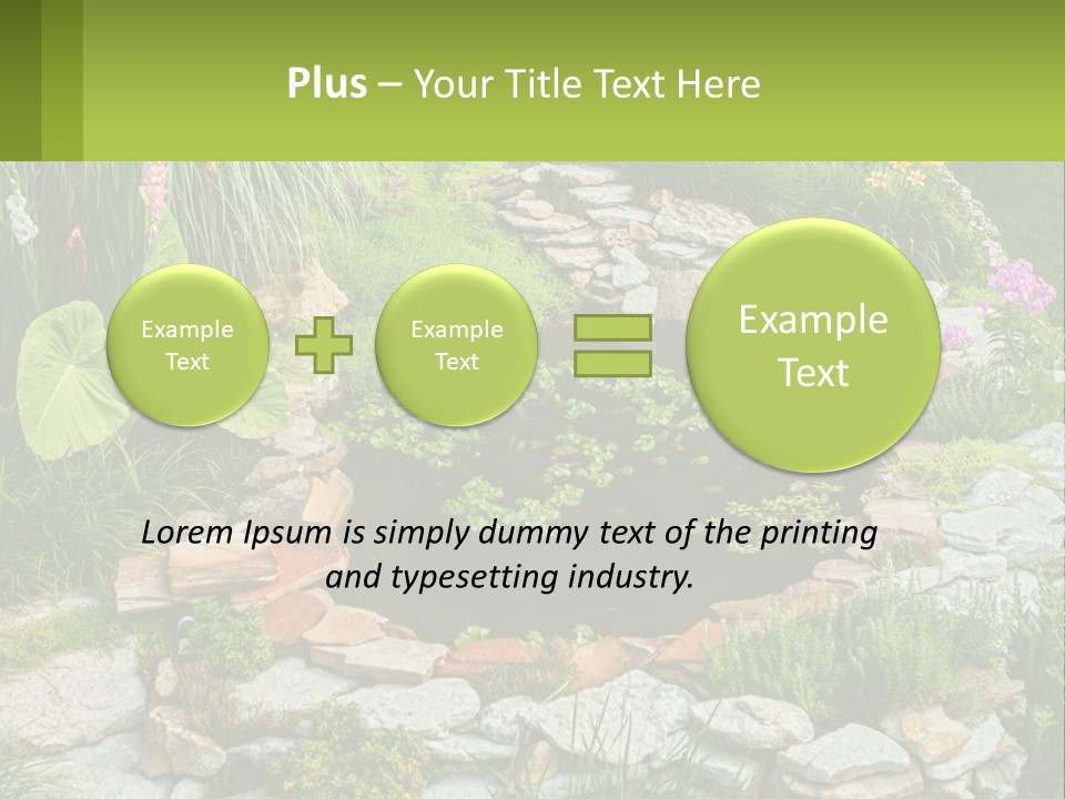 A Small Pond Surrounded By Rocks And Plants PowerPoint Template
