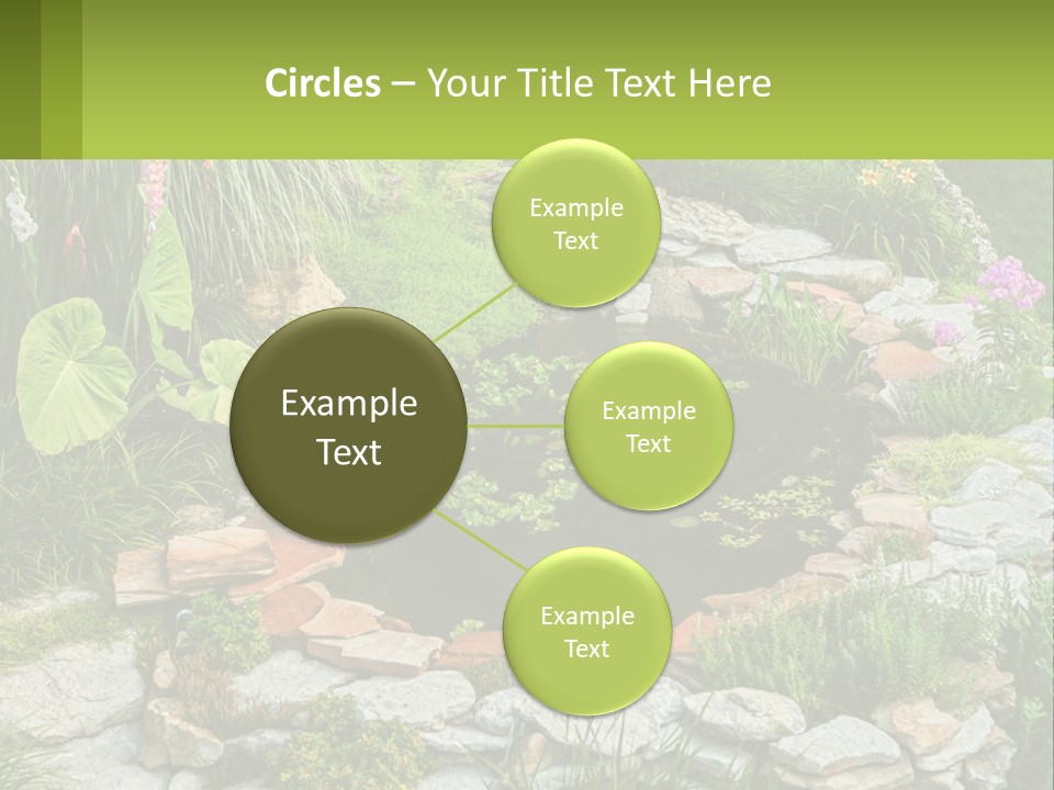 A Small Pond Surrounded By Rocks And Plants PowerPoint Template