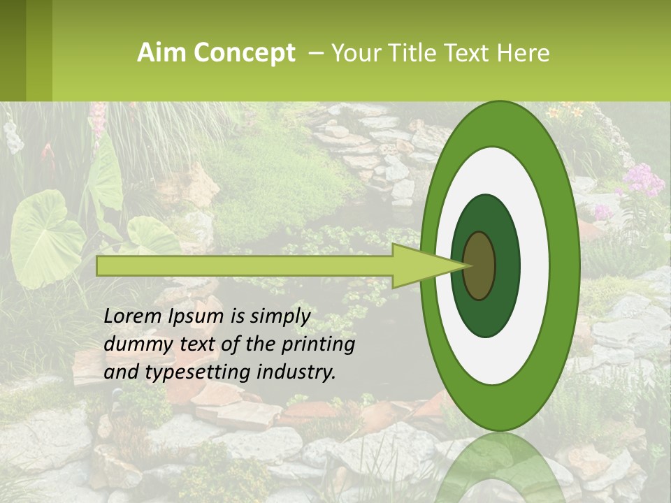 A Small Pond Surrounded By Rocks And Plants PowerPoint Template