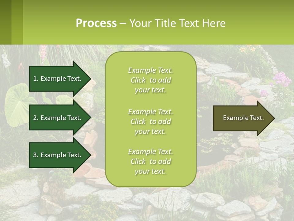 A Small Pond Surrounded By Rocks And Plants PowerPoint Template