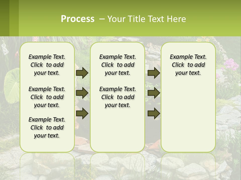 A Small Pond Surrounded By Rocks And Plants PowerPoint Template