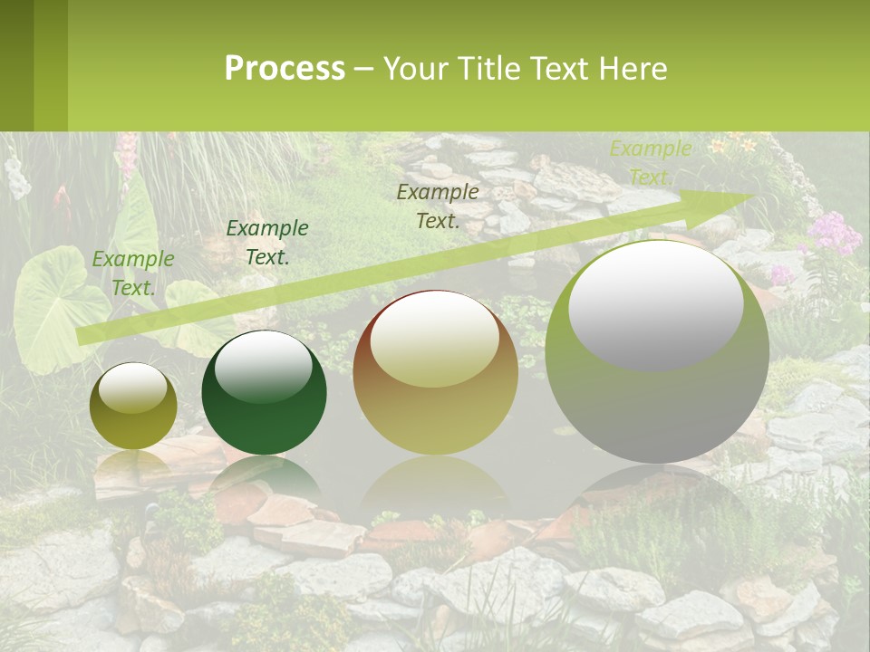 A Small Pond Surrounded By Rocks And Plants PowerPoint Template