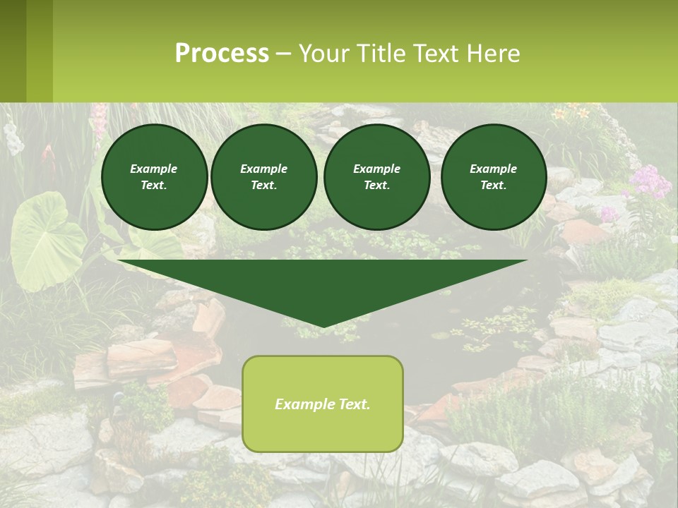 A Small Pond Surrounded By Rocks And Plants PowerPoint Template