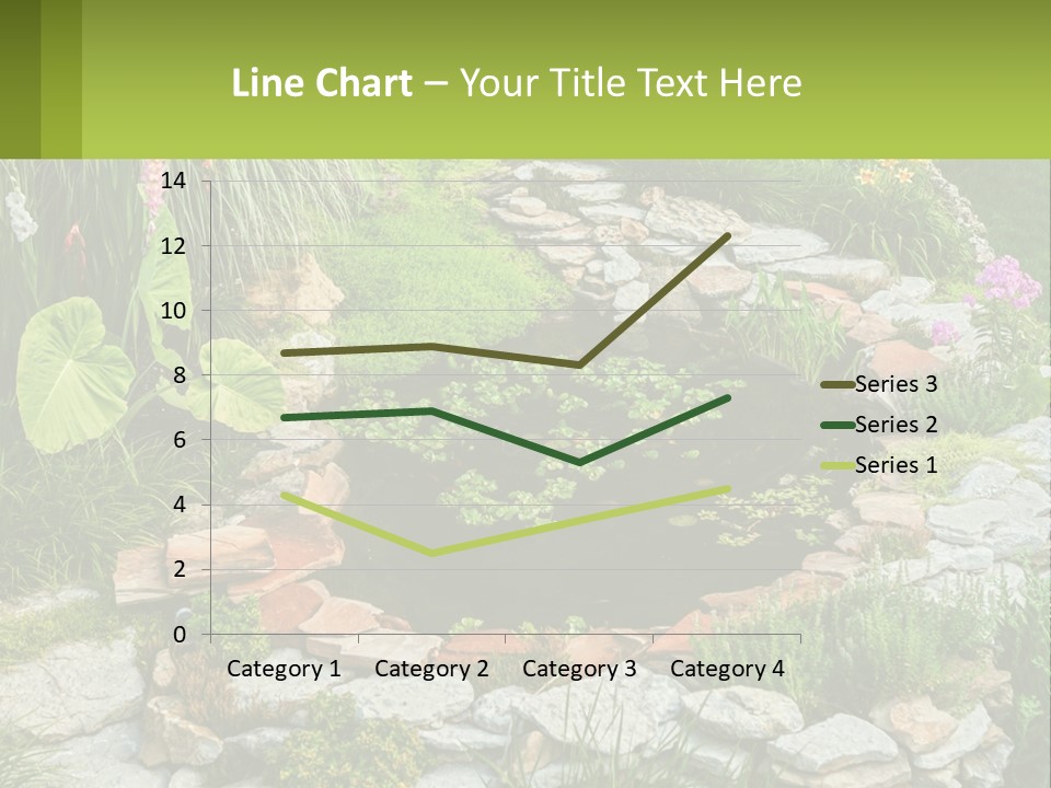 A Small Pond Surrounded By Rocks And Plants PowerPoint Template