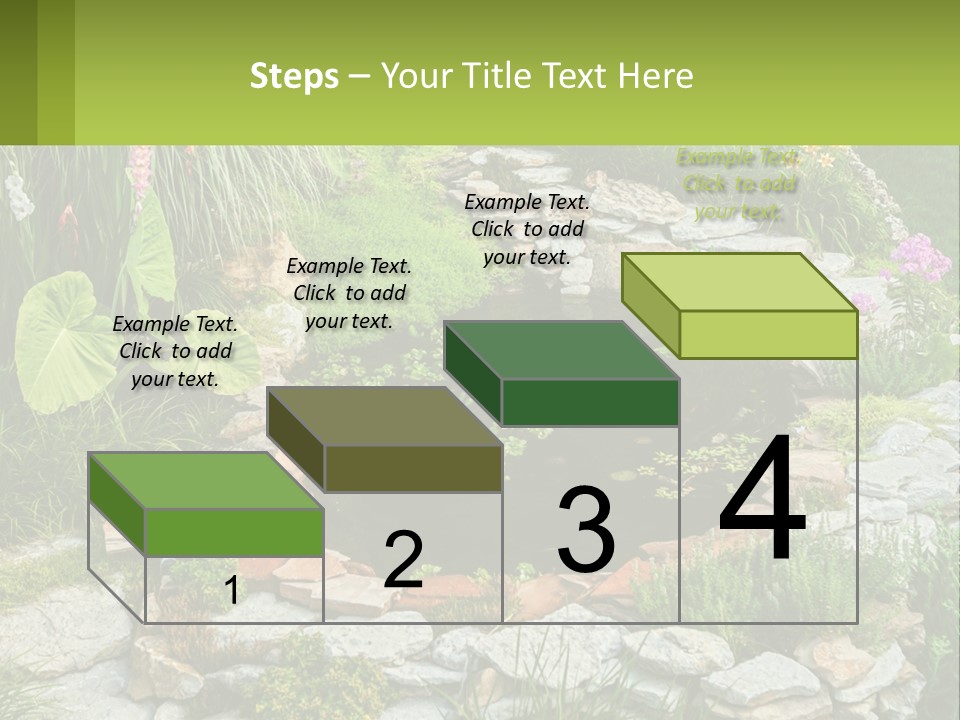 A Small Pond Surrounded By Rocks And Plants PowerPoint Template