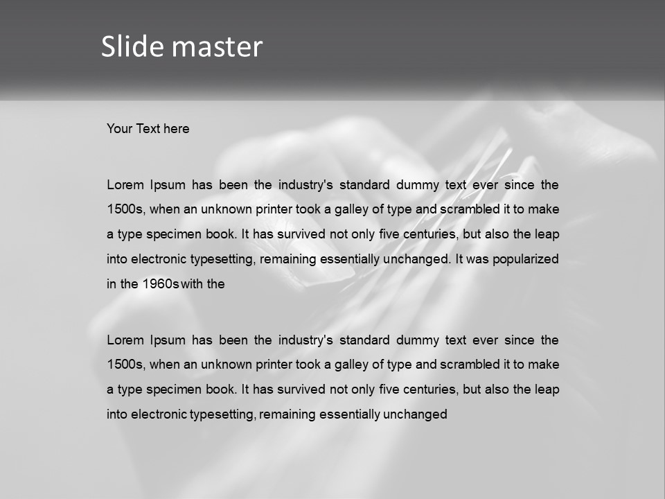 A Person Holding A Guitar String In Their Hands PowerPoint Template