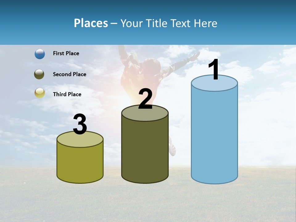 A Man Jumping In The Air With His Arms In The Air PowerPoint Template