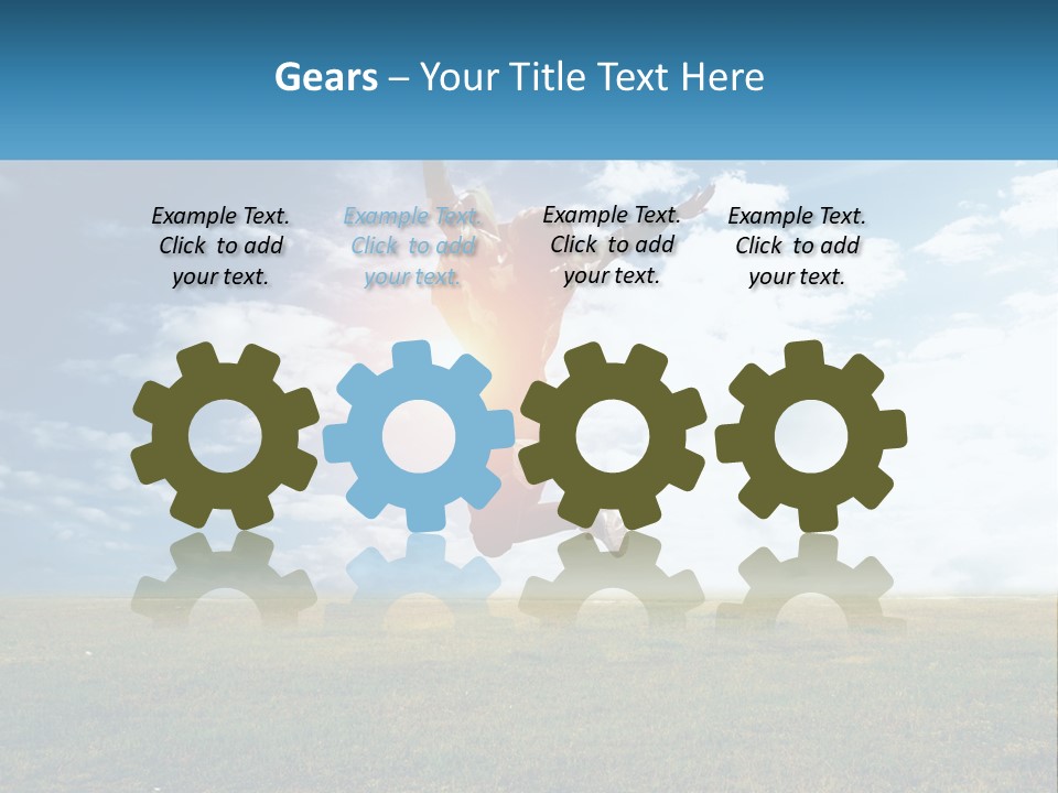 A Man Jumping In The Air With His Arms In The Air PowerPoint Template