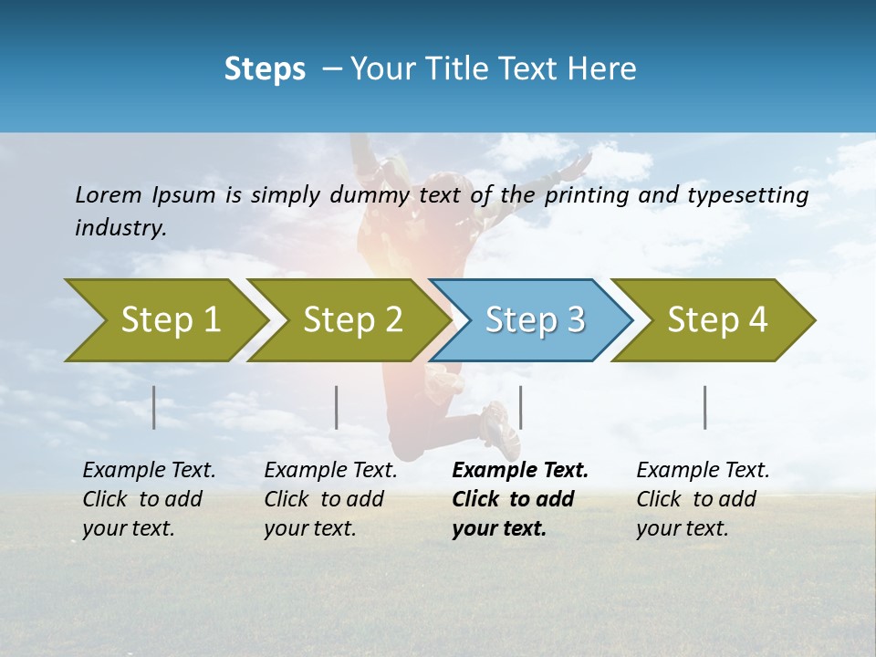 A Man Jumping In The Air With His Arms In The Air PowerPoint Template