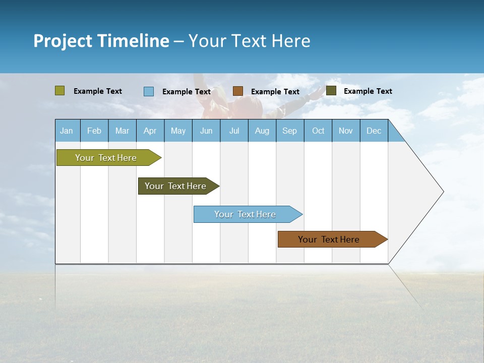 A Man Jumping In The Air With His Arms In The Air PowerPoint Template