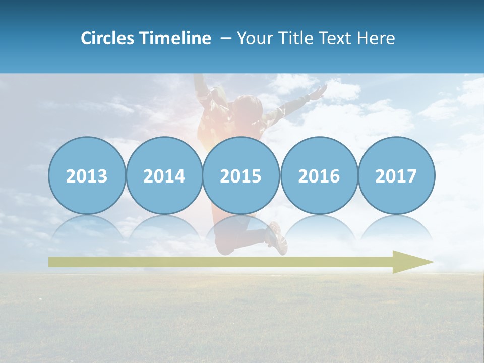 A Man Jumping In The Air With His Arms In The Air PowerPoint Template