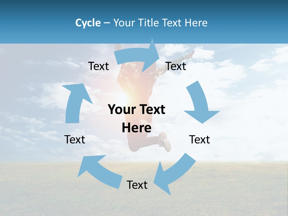 A Man Jumping In The Air With His Arms In The Air PowerPoint Template