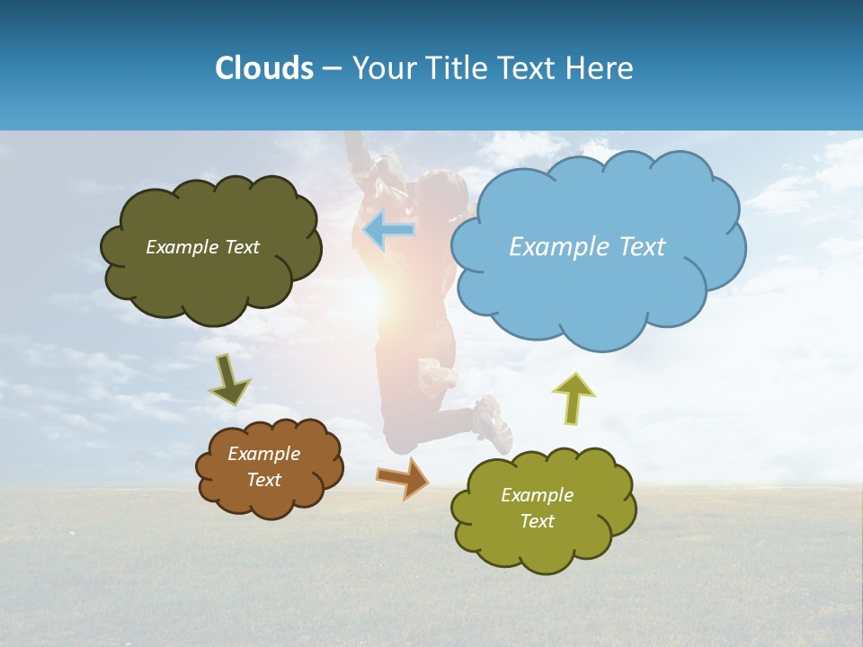 A Man Jumping In The Air With His Arms In The Air PowerPoint Template