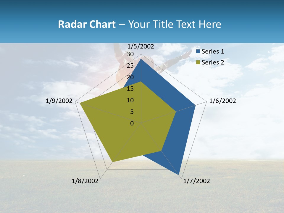 A Man Jumping In The Air With His Arms In The Air PowerPoint Template