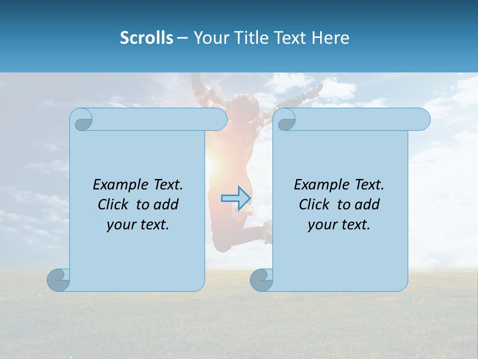 A Man Jumping In The Air With His Arms In The Air PowerPoint Template