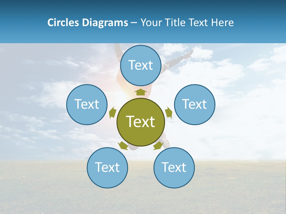 A Man Jumping In The Air With His Arms In The Air PowerPoint Template